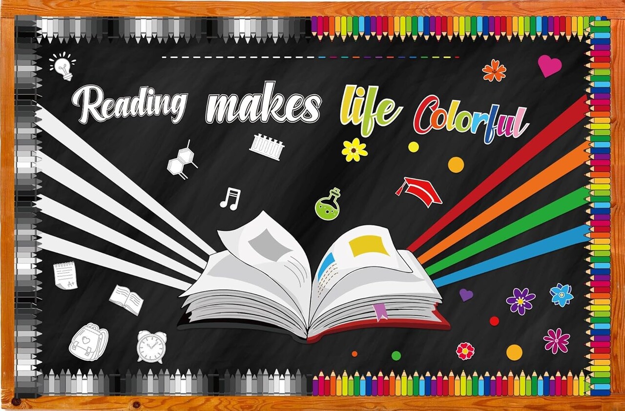 Reading Bulletin Board Decorations Back to School Open Book Cutouts Classroom Library Decor
